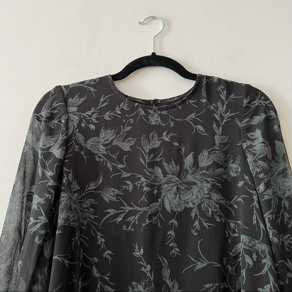 Urban Outfitters Ecote Black & Green Floral Mini Dress - Picture 4 of 6